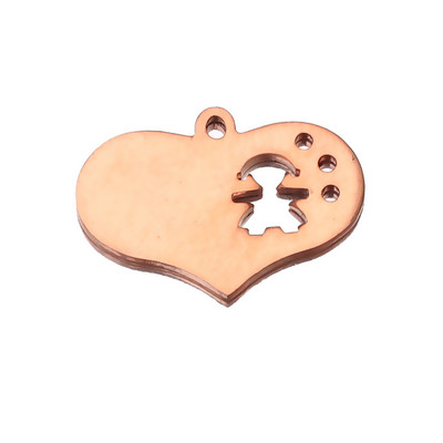 5PCS privjesaka šuplje ljupko srce 22x15 mm privjesci od nehrđajućeg čelika Izrada DIY ručno rađenih obiteljskih dječaka djevojčica pribor za izradu nakita