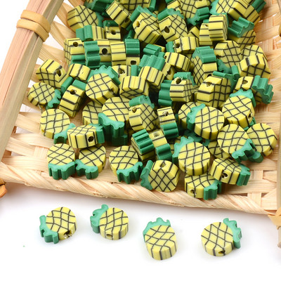 30 kom/Parta Perle od polimerske gline u obliku ananasa od 10 mm, labave kuglice s odstojnicima za izradu nakita Dodaci za DIY narukvice