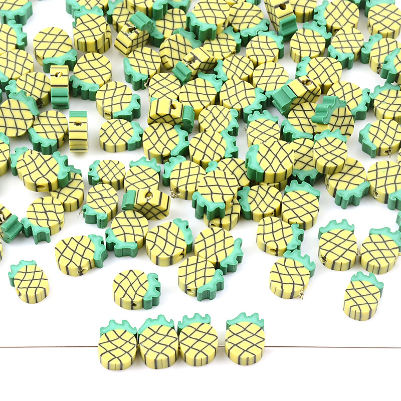 30 kom/Parta Perle od polimerske gline u obliku ananasa od 10 mm, labave kuglice s odstojnicima za izradu nakita Dodaci za DIY narukvice