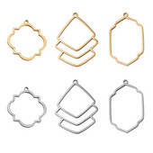 5pcs/lot Poliranje Izdubljeni lepezasti ukrasni konektori za privjeske od nehrđajućeg čelika Bohemia šarm DIY naušnice Izrada nakita