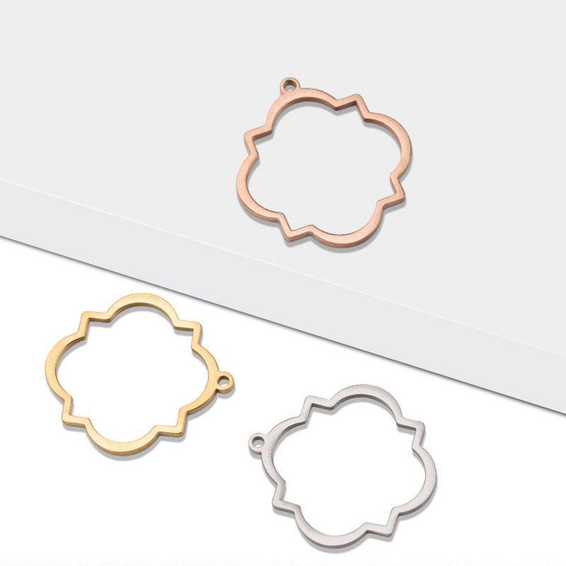 5pcs/lot Poliranje Izdubljeni lepezasti ukrasni konektori za privjeske od nehrđajućeg čelika Bohemia šarm DIY naušnice Izrada nakita