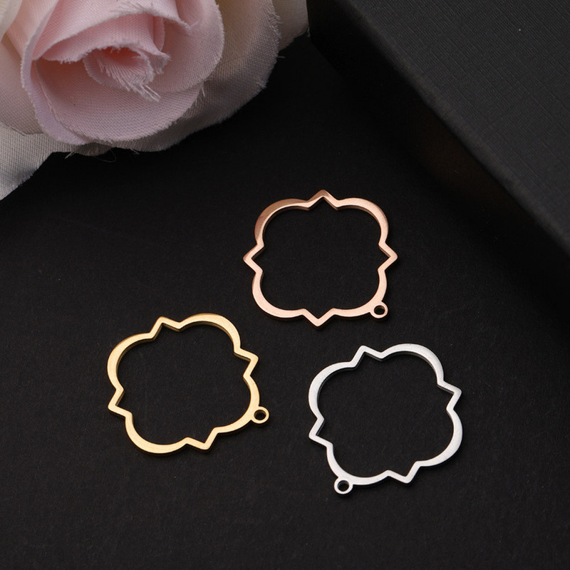 5pcs/lot Poliranje Izdubljeni lepezasti ukrasni konektori za privjeske od nehrđajućeg čelika Bohemia šarm DIY naušnice Izrada nakita