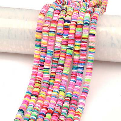 Apie 300 ~ 320 vnt 6 mm gėlių plokščių apvalių polimerinių molinių karoliukų drožlių diskas laisvas tarpiklis rankų darbo karoliukai, skirti pasidaryk pats papuošalams gaminti apyrankę