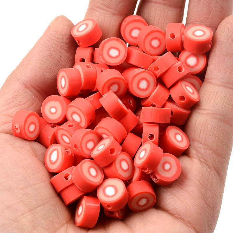 30 kom/lot čips od crvene mrkve, perle od polimerske gline, labave perle za izradu nakita, narukvica, DIY, dodaci za nakit