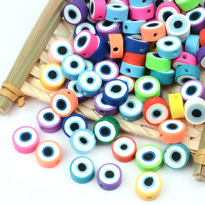 Modne šarene perle za oči plosnatog okruglog oblika Meke zle perle od gline za narukvicu, ogrlicu Izrada nakita DIY