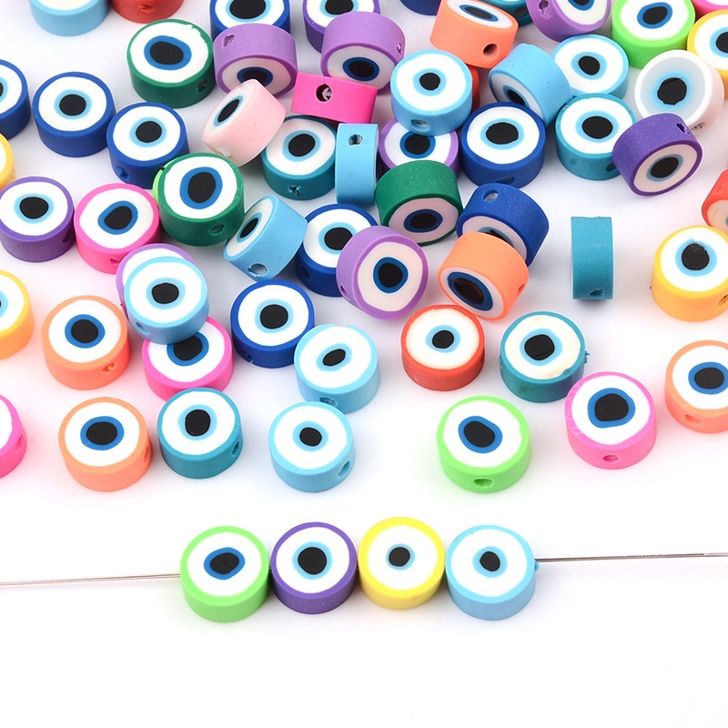 Modne šarene perle za oči plosnatog okruglog oblika Meke zle perle od gline za narukvicu, ogrlicu Izrada nakita DIY