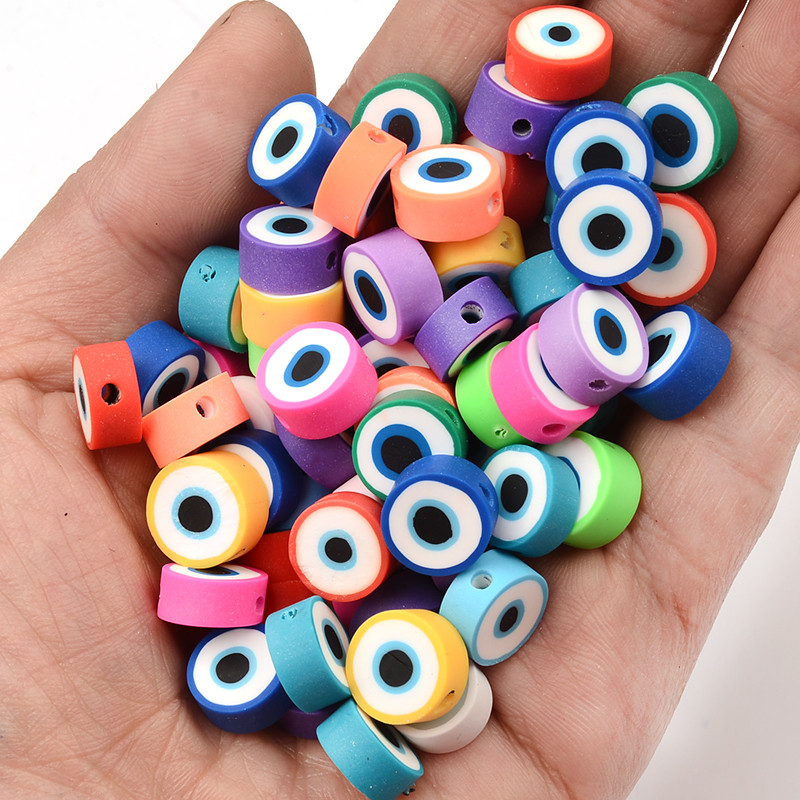 Modne šarene perle za oči plosnatog okruglog oblika Meke zle perle od gline za narukvicu, ogrlicu Izrada nakita DIY