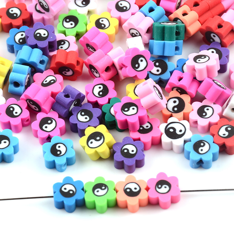 Šareni Tai Chi cvijet Perle od polimerske gline Odstojnik Rasute perle za izradu nakita Narukvica s privjescima Ogrlica DIY dodaci