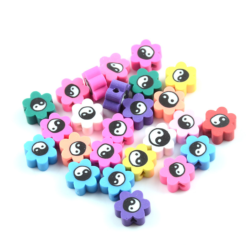 Šareni Tai Chi cvijet Perle od polimerske gline Odstojnik Rasute perle za izradu nakita Narukvica s privjescima Ogrlica DIY dodaci