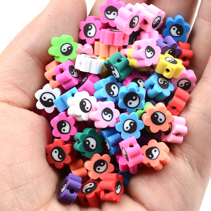Šareni Tai Chi cvijet Perle od polimerske gline Odstojnik Rasute perle za izradu nakita Narukvica s privjescima Ogrlica DIY dodaci