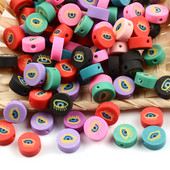 Šarene plosnate kuglice okruglog oblika, oko, zle perle od polimerske gline, odstojnik, labave perle za izradu nakita, narukvica s privjescima, ogrlica DIY