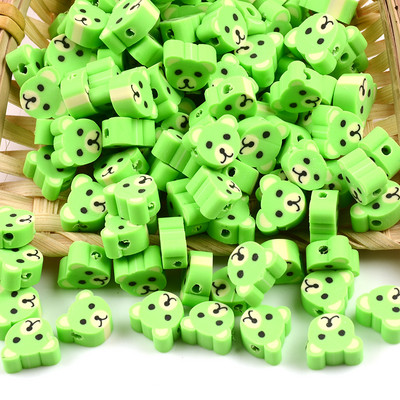 30vnt./Siūlė Green Bear Gyvūnų molio karoliukai polimeriniai moliniai tarpikliai papuošalams gaminti pasidaryk pats Apyrankės karoliai Rankų darbo