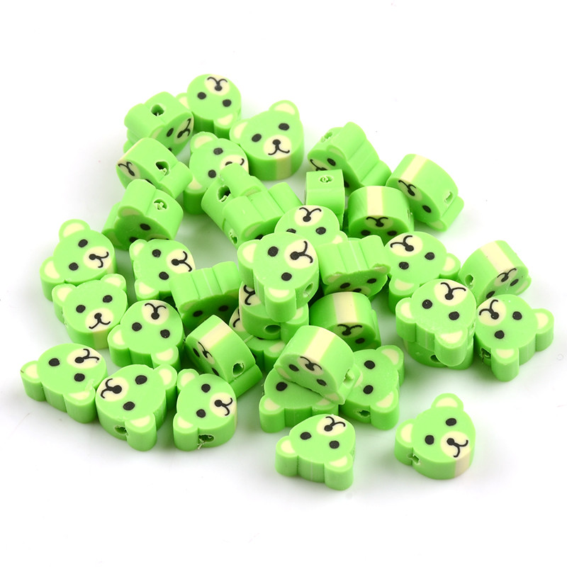 30 kom/lot Green Bear Glinene perle od polimerske gline za izradu nakita Diy Narukvica Ogrlica Ručni rad