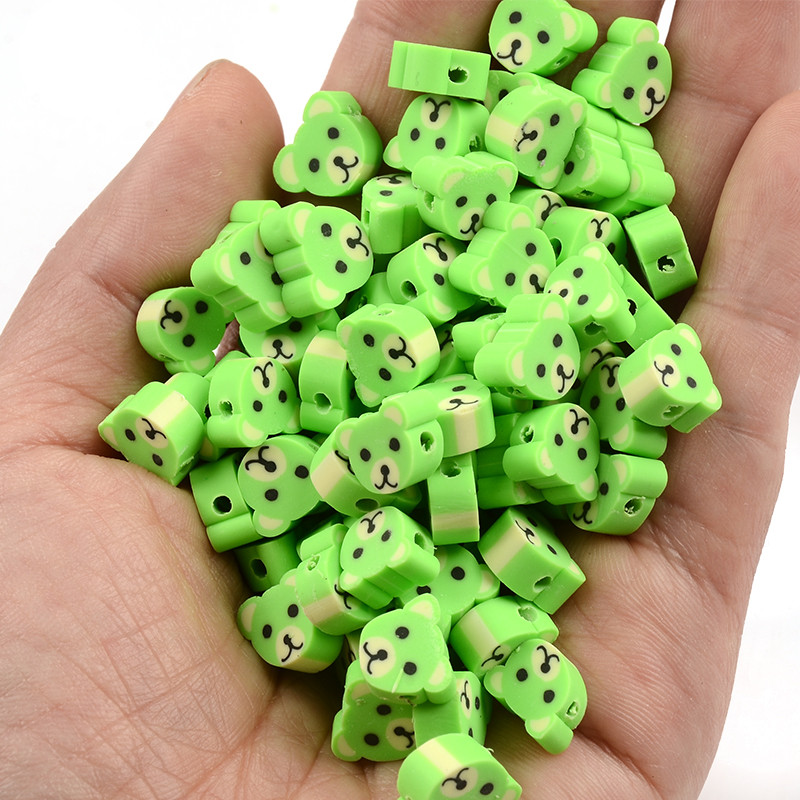 30 kom/lot Green Bear Glinene perle od polimerske gline za izradu nakita Diy Narukvica Ogrlica Ručni rad