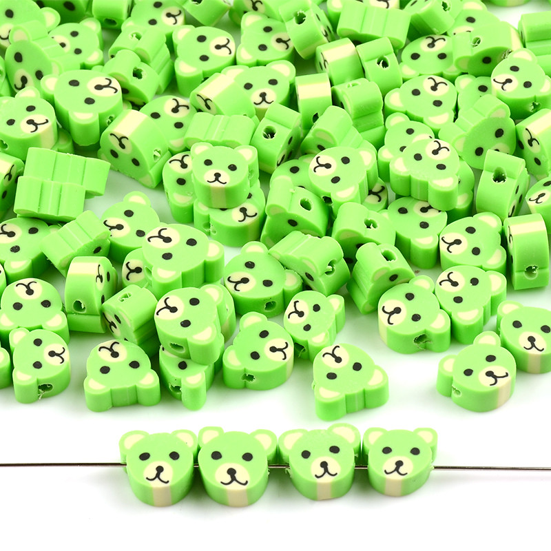 30 kom/lot Green Bear Glinene perle od polimerske gline za izradu nakita Diy Narukvica Ogrlica Ručni rad