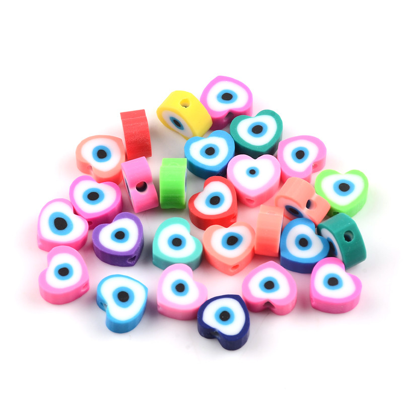 Šareni srcolik u obliku oka Polimer Zle glinene perle Odstojnik Rasute perle za izradu nakita Narukvica s privjeskom Ogrlica DIY dodaci