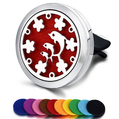 Korduvtäidetav auto õhuvärskendaja lõhn parfüümi difuusori klamber Auto Vent eeterlik õli roostevabast terasest medaljoni sisetarvikud