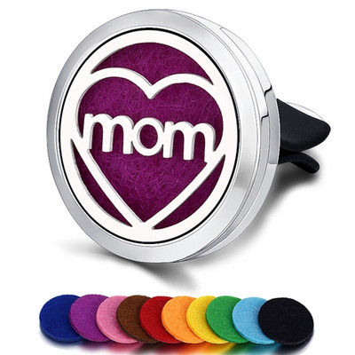 Korduvtäidetav auto õhuvärskendaja lõhn parfüümi difuusori klamber Auto Vent eeterlik õli roostevabast terasest medaljoni sisetarvikud