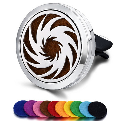 Korduvtäidetav auto õhuvärskendaja lõhn parfüümi difuusori klamber Auto Vent eeterlik õli roostevabast terasest medaljoni sisetarvikud