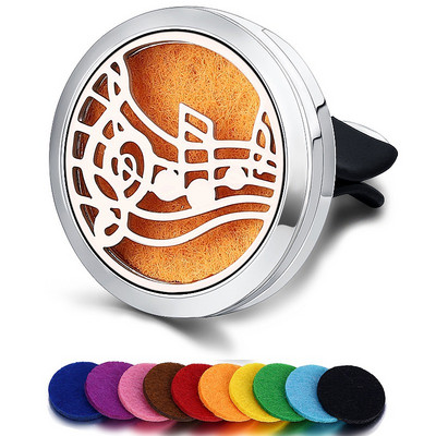 Korduvtäidetav auto õhuvärskendaja lõhn parfüümi difuusori klamber Auto Vent eeterlik õli roostevabast terasest medaljoni sisetarvikud