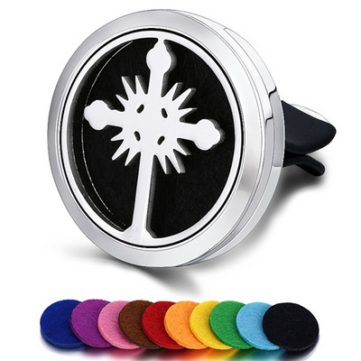 Korduvtäidetav auto õhuvärskendaja lõhn parfüümi difuusori klamber Auto Vent eeterlik õli roostevabast terasest medaljoni sisetarvikud