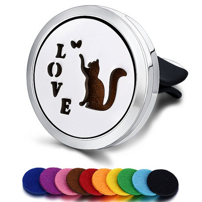 Korduvtäidetav auto õhuvärskendaja lõhn parfüümi difuusori klamber Auto Vent eeterlik õli roostevabast terasest medaljoni sisetarvikud