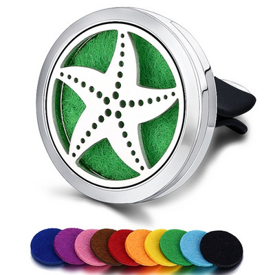 Korduvtäidetav auto õhuvärskendaja lõhn parfüümi difuusori klamber Auto Vent eeterlik õli roostevabast terasest medaljoni sisetarvikud