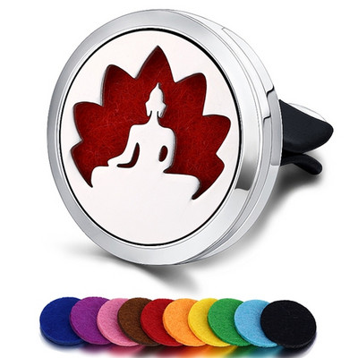 Korduvtäidetav auto õhuvärskendaja lõhn parfüümi difuusori klamber Auto Vent eeterlik õli roostevabast terasest medaljoni sisetarvikud