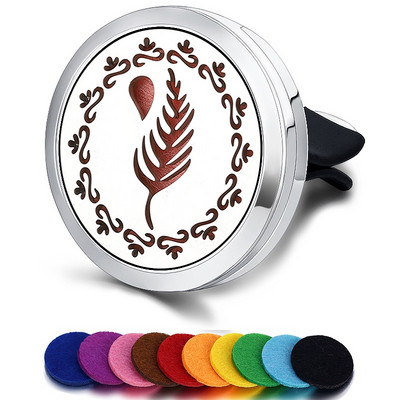 Korduvtäidetav auto õhuvärskendaja lõhn parfüümi difuusori klamber Auto Vent eeterlik õli roostevabast terasest medaljoni sisetarvikud