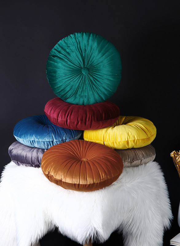 Kućna dekorativna izrada Plisirani jastuk za bacanje Okrugli jastuci od baršuna od bundeve Podni jastuci za dnevnu sobu Stolica Kauč Sofa
