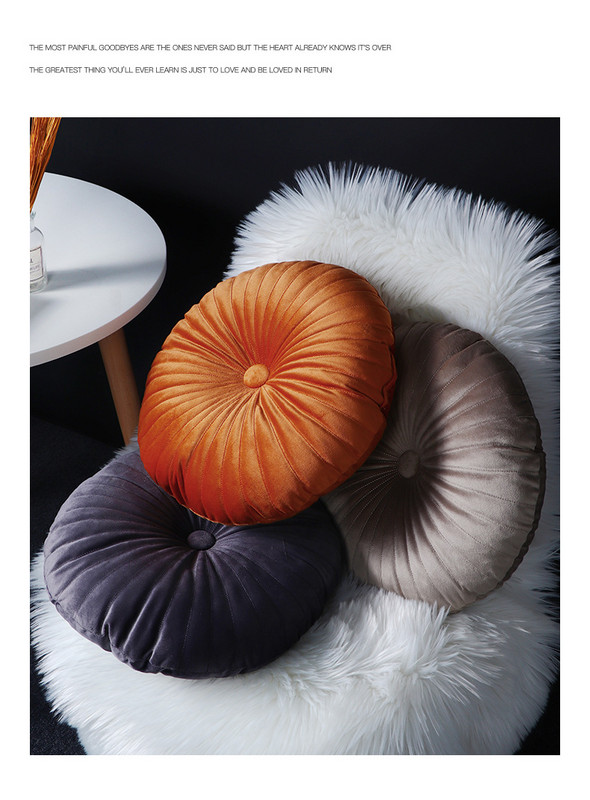 Kućna dekorativna izrada Plisirani jastuk za bacanje Okrugli jastuci od baršuna od bundeve Podni jastuci za dnevnu sobu Stolica Kauč Sofa