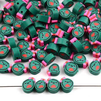 Green Cartoon Polymer Clay Beads Spacer Loose Beads for Jewelry Making Handmade Charm βραχιόλι Παιδικό κολιέ DIY αξεσουάρ