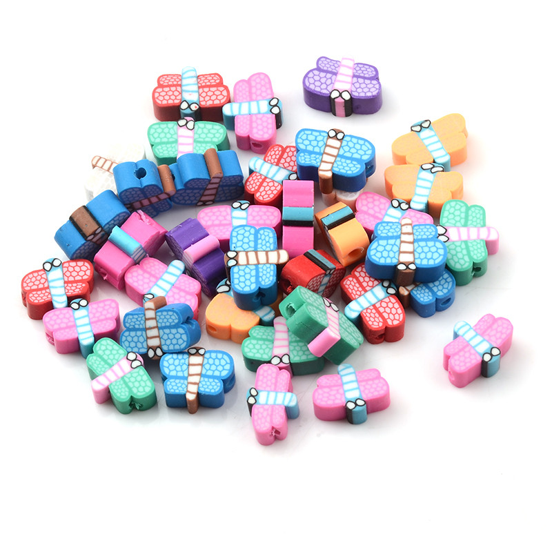 30 kom/Part šareni leptir perle od polimerske gline labave perle za odstojnike za izradu nakita DIY pribor za narukvice šarm perla