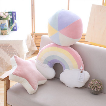 Плюшени небесни възглавници Candy Color Rainbow Cloud Star Moon Cushion Seat Throw Възглавница Играчка за подарък за дете Начало Всекидневна Офис Декор