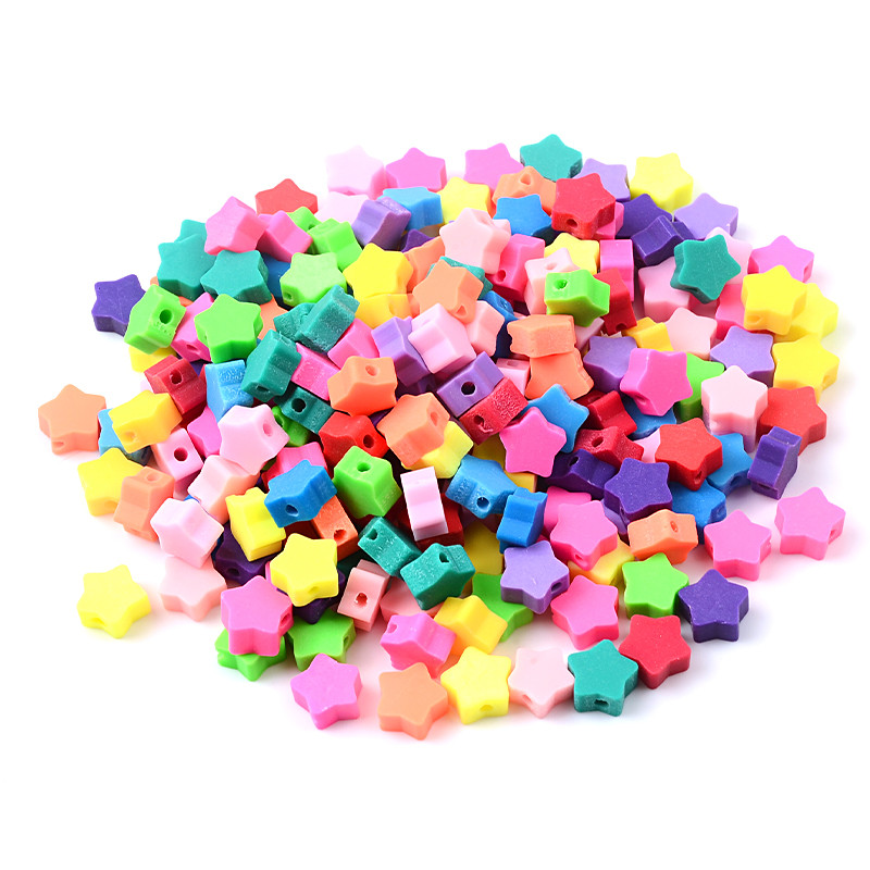 30 kom/Parta 10 mm jednobojne šarene zvjezdaste perle od polimerske gline za izradu nakita, labave perle s razmaknicama DIY ručno rađeni dodaci