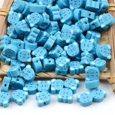 30 kom/lot Perle od polimerske gline s glavom plave krave Opuštene perle s odstojnicima za izradu nakita Narukvica DIY dodaci Perla Ručna izrada