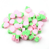 30 kom/lot ružičasti čips od jagoda, voćne perle od polimerske gline, labave perle s odstojnicima za izradu nakita, DIY narukvica, nakitni dodaci