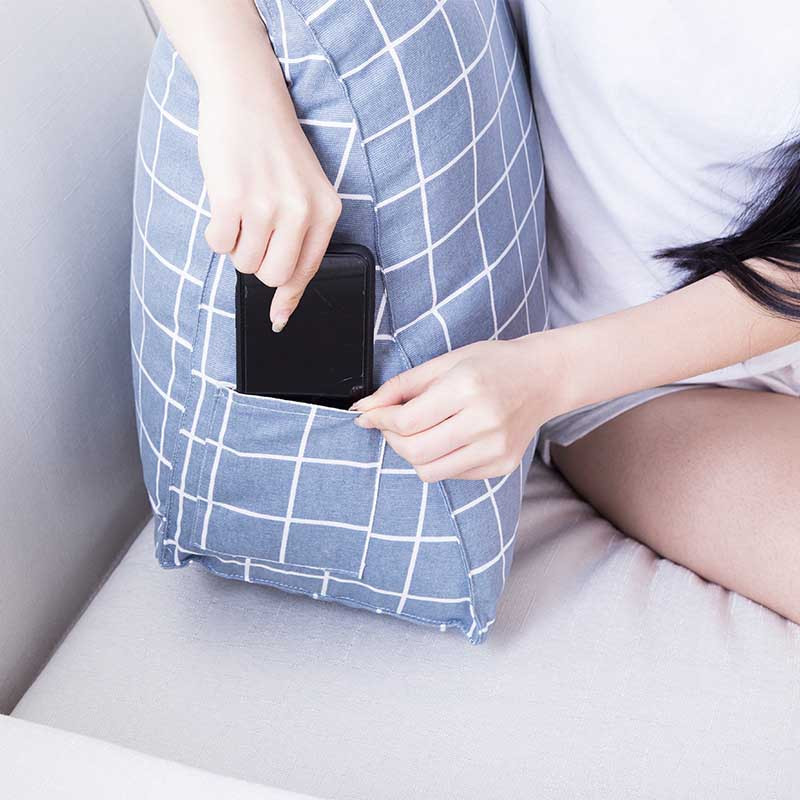 Jastuk za naslon za čitanje Klinasti jastuk Lumbalni jastučić Krevet Oslonac za uredsku stolicu s bočnim džepom