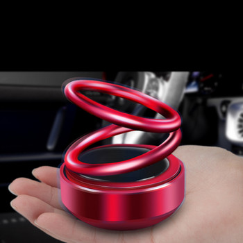 mtsooning Car Aromatherapy Diffuser Double Rings Περιστροφικό αποσμητικό αέρα Ταμπλό Άρωμα Solar Auto Power