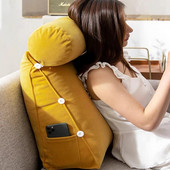 Skaitymui skirta trikampė juosmens atramos pagalvėlė su galvos atrama Pliušinė nugaros pagalvė, skirta numalšinti skausmą sofos-lovos kėdės juosmens pagalvėlė