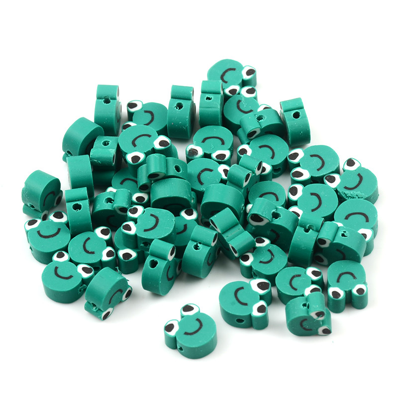 30 kom/lot Perle od polimerske gline s glavom zelene žabe, labave perle s odstojnicima za izradu nakita, narukvica, ručno rađena perla za DIY dodatke