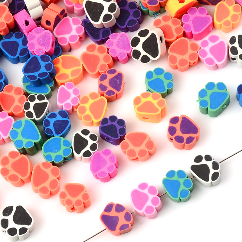 30 komada 10 mm različitog oblika otiska stopala polimerni odstojnik labave glinene perle za izradu nakita Narukvica DIY pribor