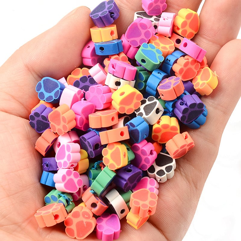 30 komada 10 mm različitog oblika otiska stopala polimerni odstojnik labave glinene perle za izradu nakita Narukvica DIY pribor