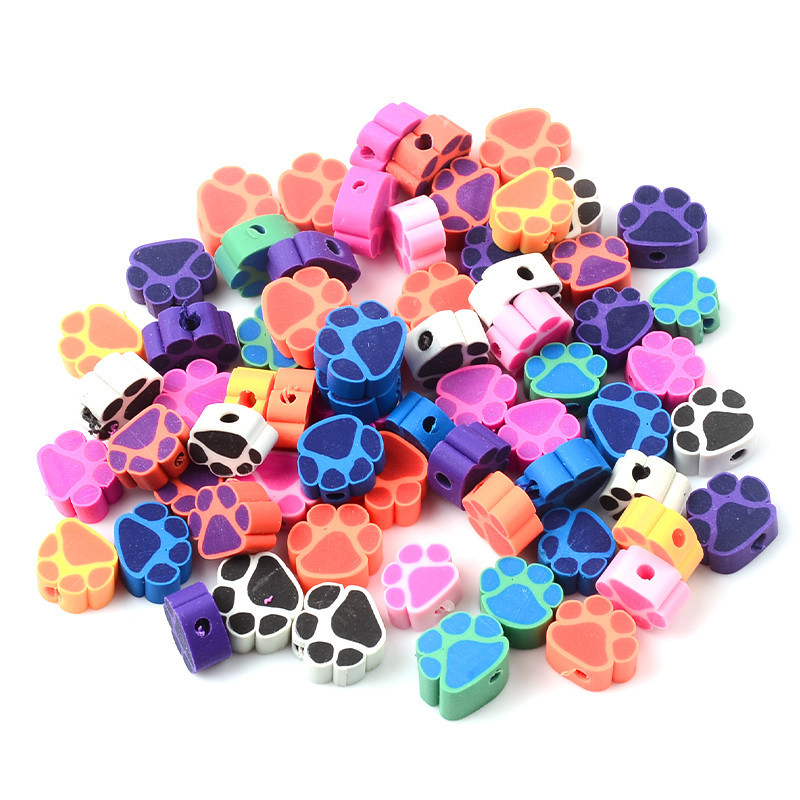 30 komada 10 mm različitog oblika otiska stopala polimerni odstojnik labave glinene perle za izradu nakita Narukvica DIY pribor