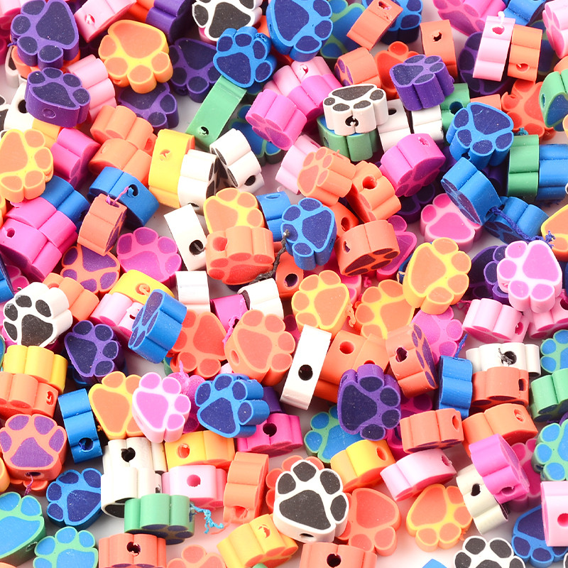 30 komada 10 mm različitog oblika otiska stopala polimerni odstojnik labave glinene perle za izradu nakita Narukvica DIY pribor