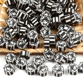 Bijeli crni Tai Chi cvijet Perle od polimerske gline Odstojnik Rasute perle za izradu nakita Narukvica s privjescima Ogrlica DIY dodaci