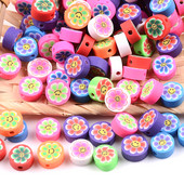 30 vnt Spalvingi plokščiai apvalios formos Saulės gėlių molio karoliukai polimeriniai tarpikliai karoliukai papuošalams gaminti „pasidaryk pats“ apyrankės karoliai, rankų darbo