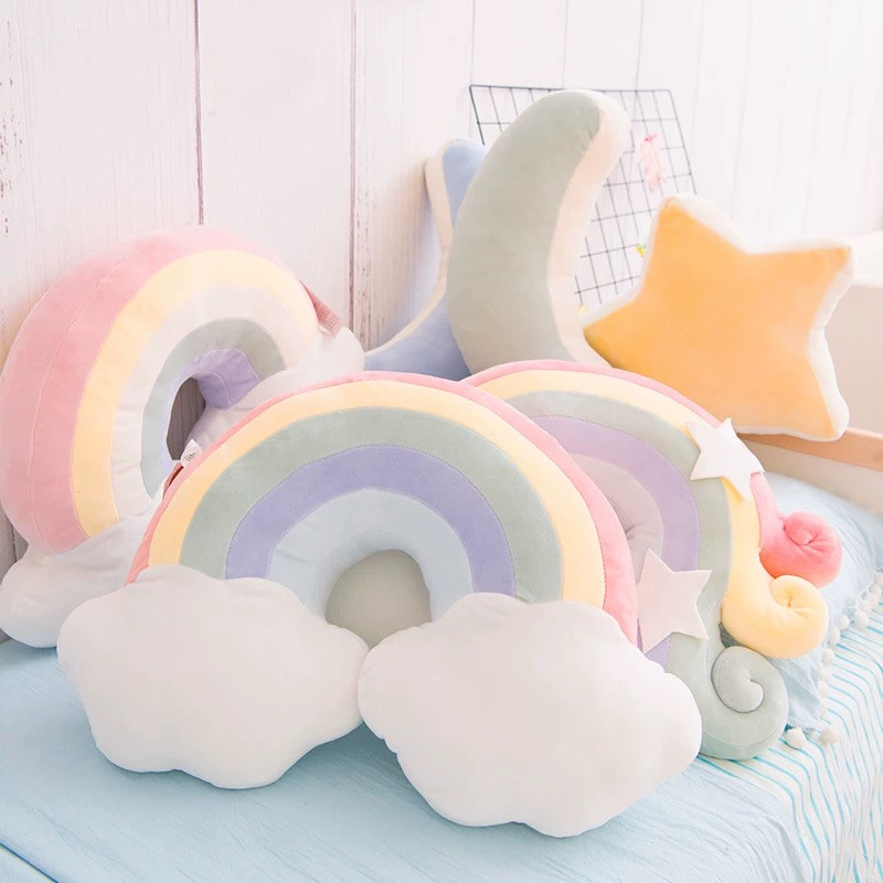 Ins Hot Candy Rainbow Lucky Cloud Star Moon pliušinė pagalvė Spalvinga karūna Memeor Pagalvė Pagalvė Sofa Namų puošmena Išmeta pagalvė