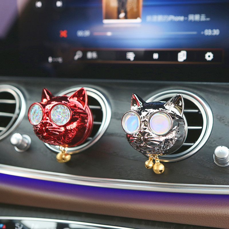 Automobilių kvepalų kvapų difuzorius Oro gaiviklis katės galvutė mielas automobilio priedai salonas oro kondicionierius išleidimo anga kvapų difuzorius