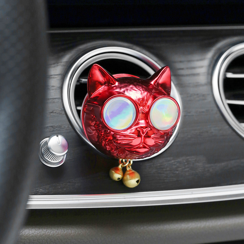 Automobilių kvepalų kvapų difuzorius Oro gaiviklis katės galvutė mielas automobilio priedai salonas oro kondicionierius išleidimo anga kvapų difuzorius